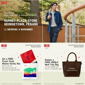 UNIQLO Gurney Plaza Reopening Promotion: Free Gifts & Exclusive Offers (8-10 Nov 2024)