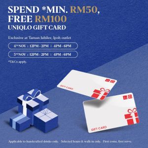 ZUS Coffee Taman Jubilee Ipoh Promotion: Spend RM50 & Get a FREE RM100 Uniqlo Gift Card (4-5 November 2024)