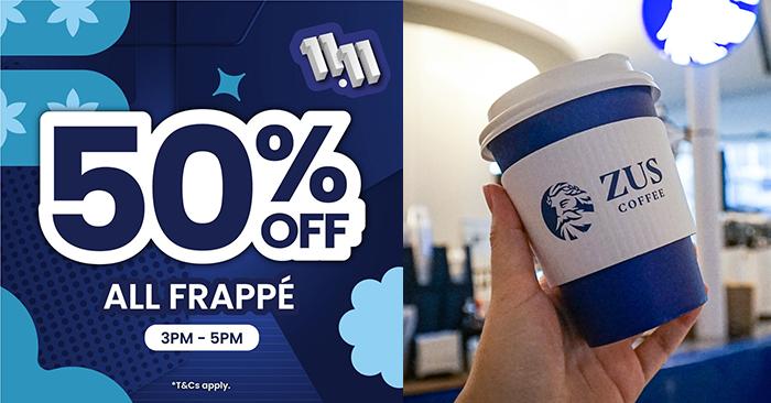 ZUS Coffee 11.11 Sale: Get 50% OFF All Frappés from 3PM to 5PM! (11 November 2024)