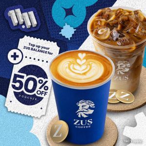 ZUS Coffee Promotion: FREE 50% Off Vouchers with Top-Up (12 Nov 2024)