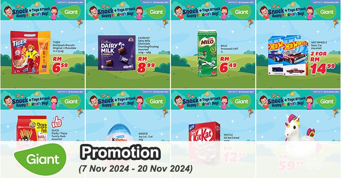 Giant Children' Day Promotion: Snacks & Toys Deals (7-20 November 2024)