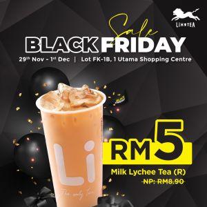 LiHO 1 Utama Black Friday Sale: RM5 Milk Lychee Tea (29 Nov - 1 Dec 2024)