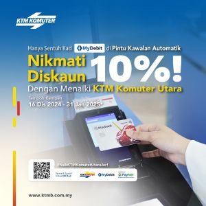 KTM Komuter Utara MyDebit Promotion: Enjoy 10% Fare Discount (16 Dec 2024 - 31 Jan 2025)