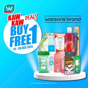 Watsons Promotion: Buy 1 FREE 1 Watsons Brand Deals (24-30 December 2024)
