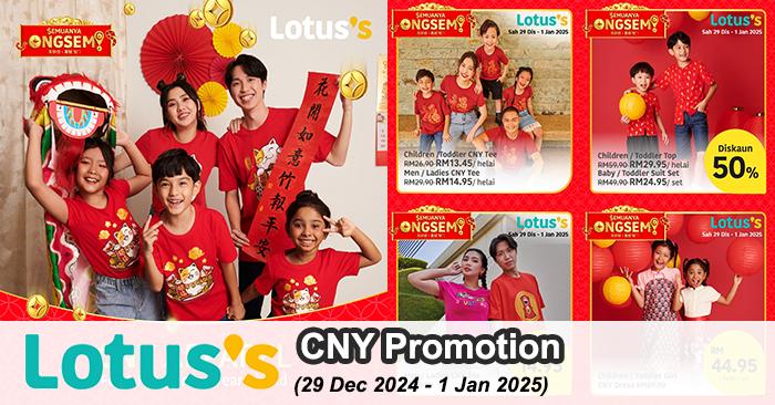 Lotus's CNY Apparel Promotion: Stylish Festive Wear from RM11.45 (29 Dec 2024 - 1 Jan 2025)