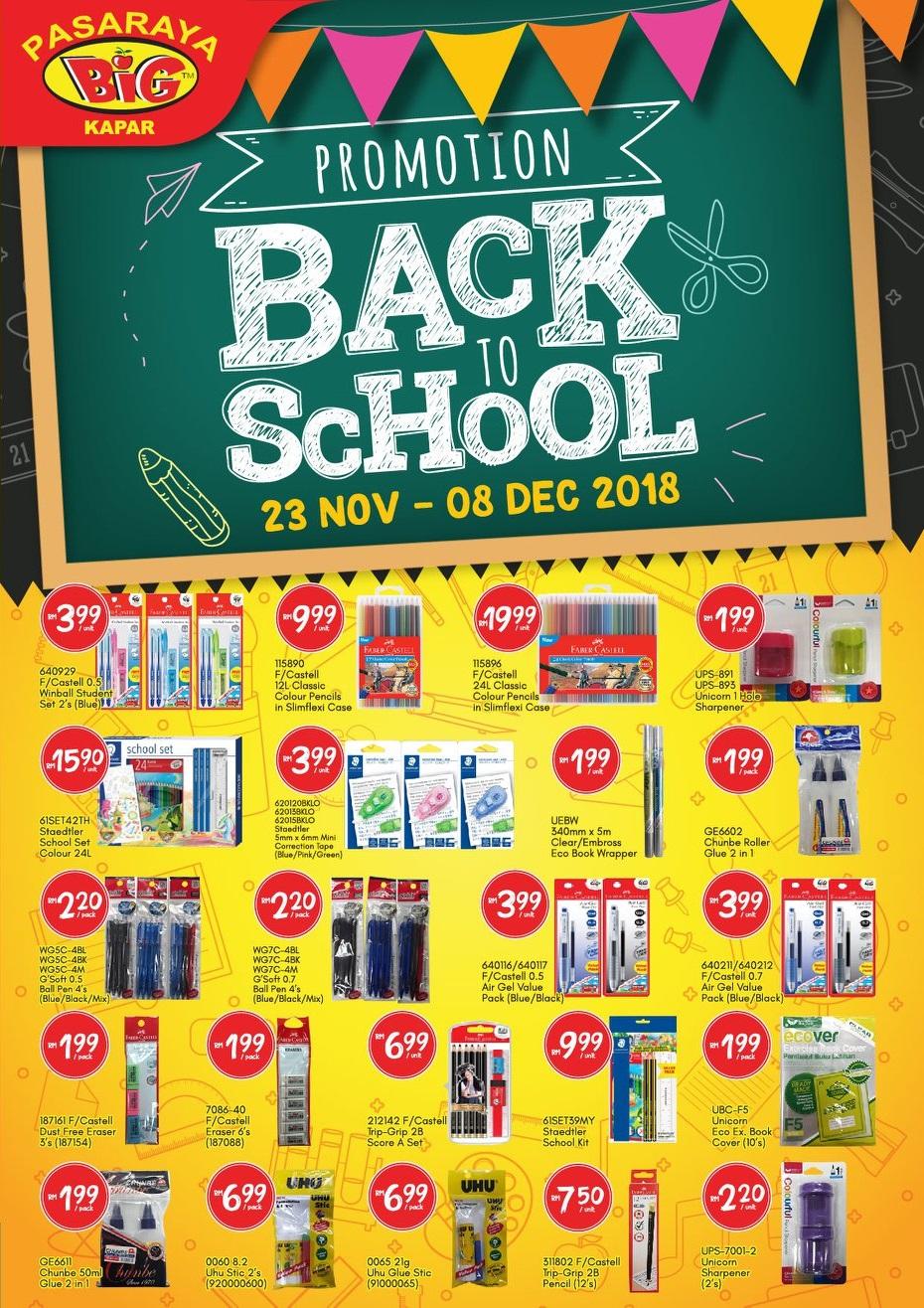 Pasaraya BiG Kapar Back to School Promotion (23 November 2018 - 8 December 2018)