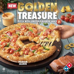 Domino's CNY Golden Treasure Pizzas 2025: Premium Salmon, Lobster Sauce & More!
