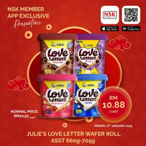 NSK Julie's Love Letters Promotion: RM10.88 Only for Members on 8 Jan 2025!