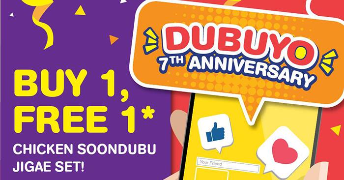 DubuYo Buy 1 FREE 1 Chicken Soondubu Jigae Set (27 November 2018)