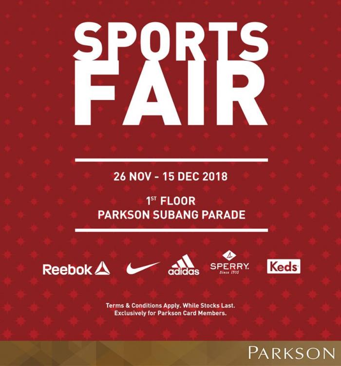 Parkson Subang Parade Sports Fair (26 November 2018 - 15 December 2018)