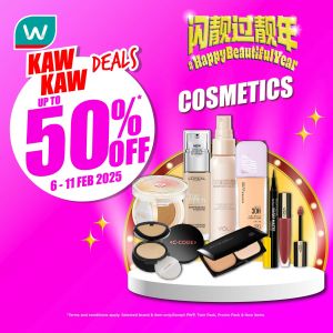 Watsons Promotion: Up To 50% OFF Cosmetics Deals (6-11 February 2025)