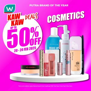 Watsons Promotion: Up To 50% OFF Cosmetics Deals (20-24 February 2025)