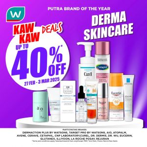 Watsons Skincare Sale: Up to 40% Off on Top Brands - 27 Feb to 3 Mar 2025