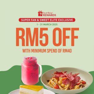 Secret Recipe RM5 OFF Promotion – Enjoy Savings with SR Rewards (1-31 March 2025)