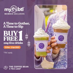 Coffee Bean Raya Buy 1 Free 1 Promotion (31 Mar - 2 Apr 2025) – MyCBTL Exclusive Offer