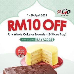 Secret Recipe Promotion (1-30 April 2025) – RM10 Off Whole Cakes and Brownies with SRGO Pick Up