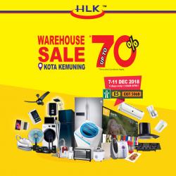 HLK Warehouse Sale up to 70% off at Kota Kemuning (7 December 2018 - 11 December 2018)