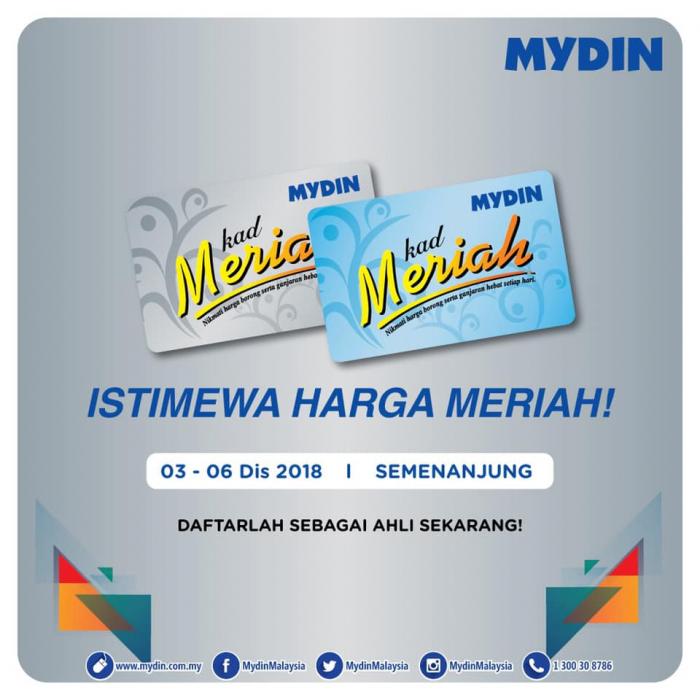 MYDIN Meriah Member Promotion (3 December 2018 - 6 December 2018)