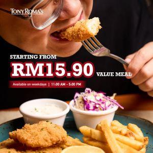 Tony Roma’s Value Meal from RM15.90 – Weekday Lunch Deals with Free Drink