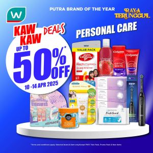 Watsons Promotion: Up To 50% OFF Personal Care Deals (10-14 April 2025)