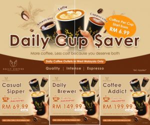 Daily Coffee Cup Saver Promotion – Get Up to 50 Cups from RM6.99 Each (20 Apr – 4 May 2025)
