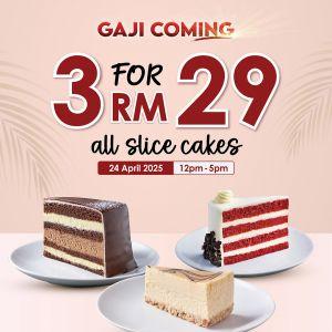 Secret Recipe: 3 Slice Cakes for RM29 Only (24 April 2025) - Gaji Coming Deal