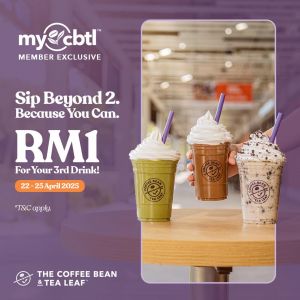 Coffee Bean Payday Treat: Get Your 3rd Drink for RM1 (22-25 April 2025) - MyCBTL Exclusive