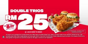 KFC Double Trios: Get 2 Chicken, 2 Zinger & 2 Whipped Potato for RM25 (Limited Time)