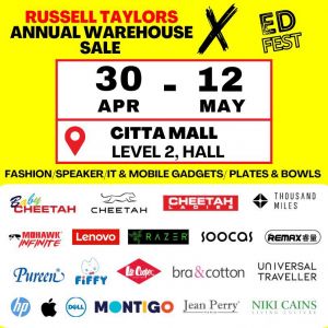 Russell Taylors Annual Warehouse Sale x ED Fest at Citta Mall: Mega Deals on Electrical, Fashion & More (30 Apr - 12 May 2025)