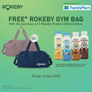FamilyMart: FREE Rokeby Gym Bag with Protein Smoothie Purchase (Until 3 June 2025)!