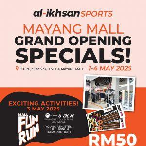 Al-Ikhsan Mayang Mall Grand Opening – Huge Deals, Fun Run, and Free Vouchers (1–4 May 2025)
