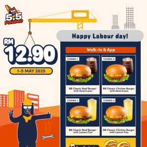 Bask Bear Labour Day Promo: Burger Combos from RM12.90 + App Exclusive Toastie (1-5 May 2025)!