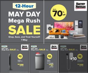 Harvey Norman May Day Sale 2025 – Save Up to 70% on Electronics, Appliances & Furniture (1 May 2025)