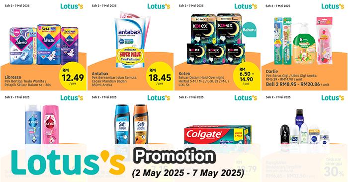 Lotus's Promotion: Personal Care Products Deals (2-7 May 2025)
