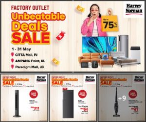 Harvey Norman Factory Outlet Sale May 2025 – Unbeatable Discounts Up to 75% Off