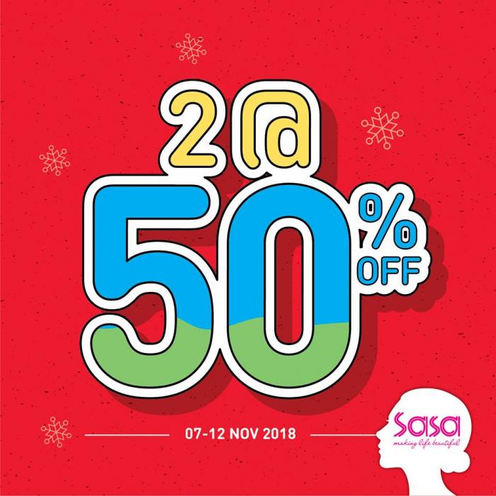 Sasa 2 @ 50% OFF Promotion (7 December 2018 - 12 December 2018)