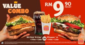 Burger King Value Combo: Get BK Chick 'N Crisp or Whopper Jr. Set for ONLY RM9.90!