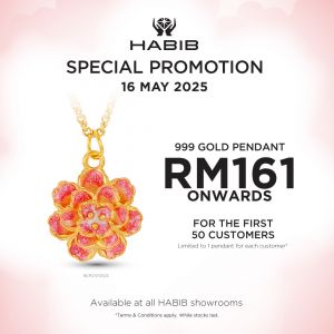 HABIB Special Promotion Malaysia: 999 Gold Pendant from RM161 (16 May 2025)
