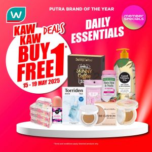 Watsons Buy 1 Free 1 Promotion – Double Your Daily Essentials (15–19 May 2025)