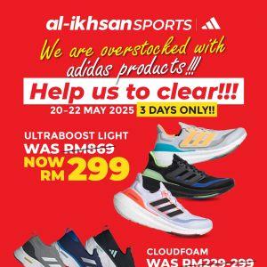 3-Day Adidas Sale at Al-Ikhsan Sports May 2025 – RM299 Ultraboost, RM99 Cloudfoam and More