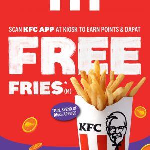 KFC Free Fries Promotion with KFC App – Get Medium Fries with RM35 Spend!