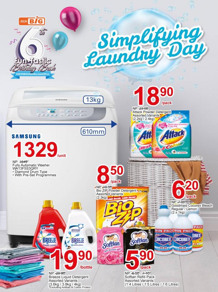AEON BiG Laundry Day Promotion (until 13 December 2018)