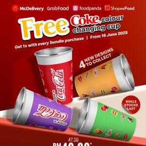 McDonald’s Free Coke Colour Changing Cup Promotion (16 June 2025 onwards) – Collect All 4 Designs!