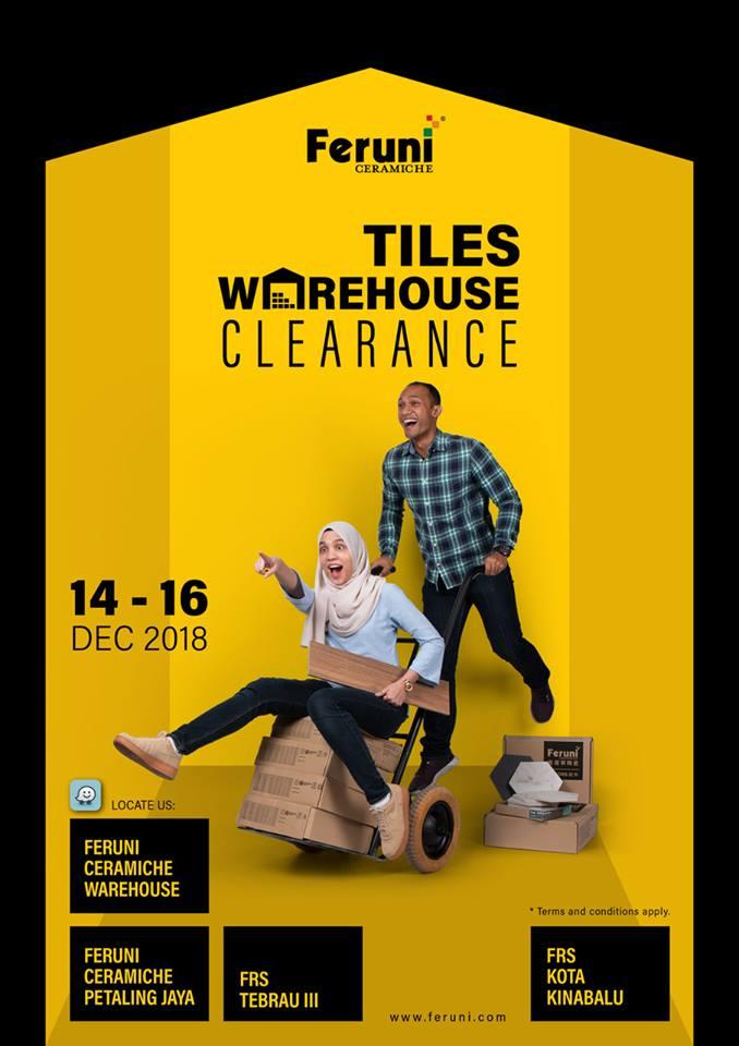 Feruni Ceramiche Tiles Warehouse Clearance (14 December 2018 - 16 December 2018)