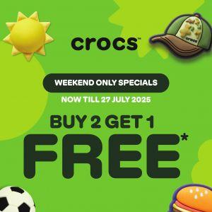 Crocs Weekend Sale at Johor Premium Outlets: Buy 2 Get 1 Free (4-6 July 2025)