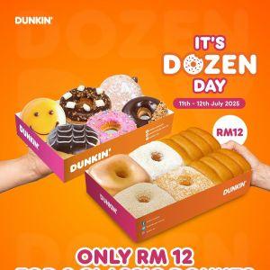 Dunkin’ Dozen Day Promotion: RM12 for 6 Classic Donuts & Coffee Deals (11-12 July 2025)