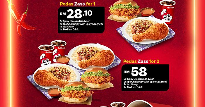 Jollibee Kombo Pedas Zass – Spicy Combo Meals for 1, 2, and Group in Malaysia