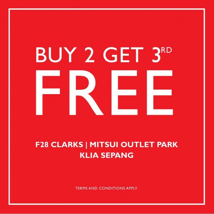 Clarks Buy 2 Get 3rd FREE at Mitsui Outlet Park KLIA Sepang