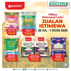 Econsave Jasmine Rice Promotion (26 July – 1 August 2025): Best Deals on Jasmine, Basmathi & LaSella Rice