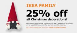 IKEA Family Members Sale 25% OFF on All Christmas Decorations